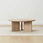 Home Furniture Modern Triangle Base Coffee Table in Walnut Color Wood Frame for