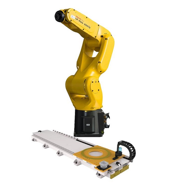 Fanuc Palletizing Robot Arm LRMate-200iD 6 Axes Max Reach 717mm With GBS Robot Rail