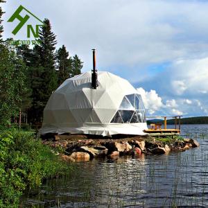 China Glamping Family Geodesic Dome Tent Kits Prefab Houses Shower Room Included factory