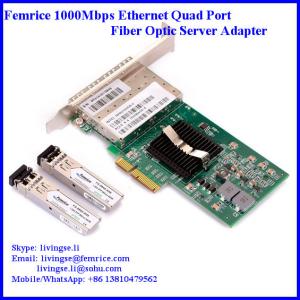 China 1000Mbps Quad Port Network Card SFP Slot Server NIC Adapter, Fiber Optic Network Adapter Femrice 10004PF factory