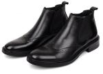 Brogue Style Mens Ankle Boots Slip On Full Grain Leather Size Customized