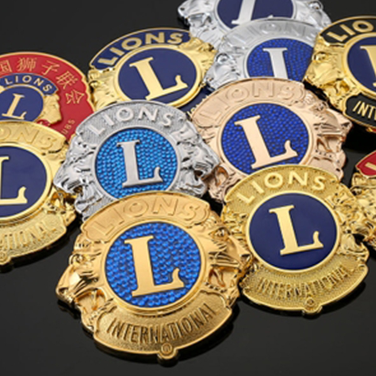 Hard Enamel Zinc Alloy Metal Lapel Pins Custom Lions Club Cartoon Gift