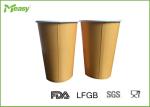 12 Oz Yellow Print Cold Paper Cups / Takeaway Coffee Cups For Soft Beverage /
