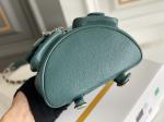 Lychee Leather Chanel Designer Brand Backpack 23P New Duma Small Peacock Green