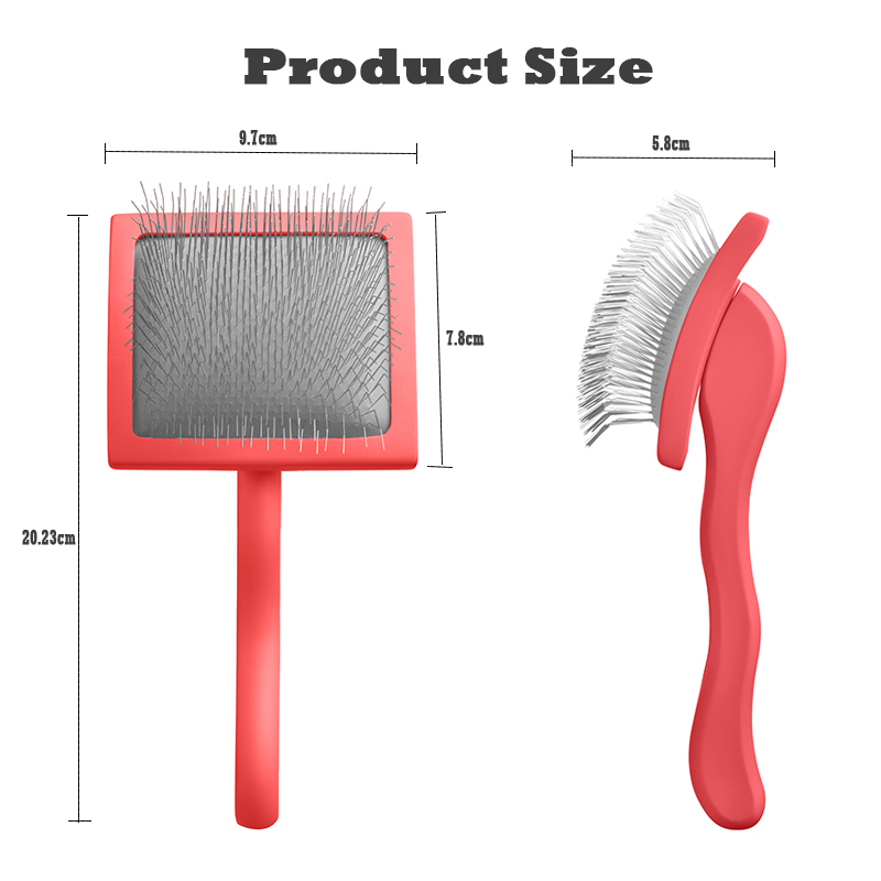 Pet Wire Grooming Brush Wooden Handle Metal Long Pin Slicker Brush for Medium Large Dogs
