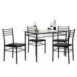 ODM Home Furniture Dining Room Sets Rectangle Glass Dining Table And 4 Chairs