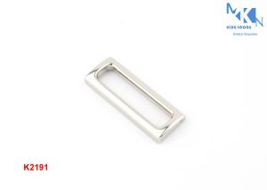 China Nickle Color Metal Ring Buckle , Rectangle Rings Metal Hand Polished With Hanging Plating factory