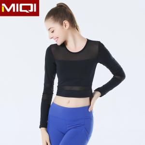China Women Running Workout Gym Sportswear Black 310gsm Yoga Long Sleeves factory