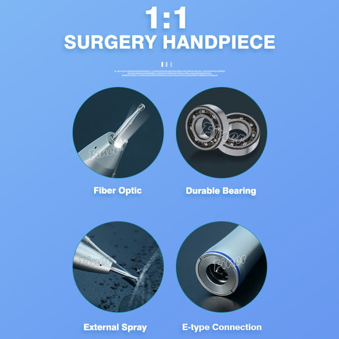 Low Speed Straight Surgery Implant Dental Handpiece With Fiber Optical
