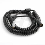 24V Teradek ARRI Camera Cable , 8 Pin Female to XLR 3-pin Male Coiled Power
