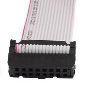 China IDC/IDE 16pin flat power ribbon cable 1.27mm pitch with IDC 2.54mm pitch connector female socket factory