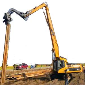 China Coastal Vibro Hammer 18M Sheet Pile Driving Boom For Excavator factory