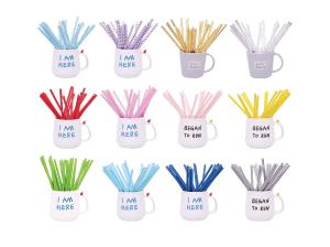 China Biodegradable Dot Color Print Paper Party Straws Beverage Accessories factory