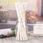 10mm Bendy Gold Foil Striped Biodegradable Paper Straws With Paper Boxes