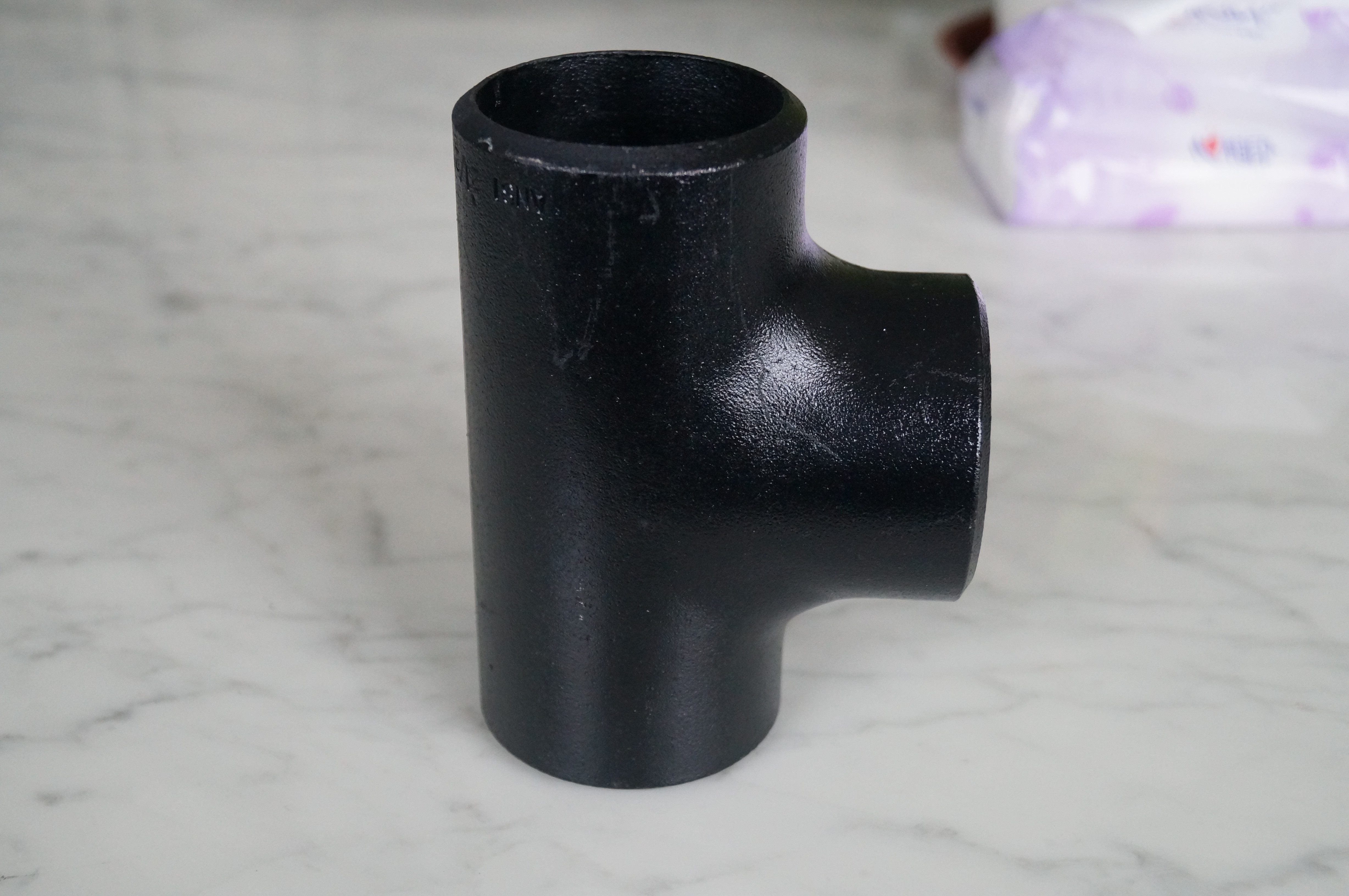 Dn80 Tee Stainless Steel Pipe Fitting Din En 10253 Yellow Paint Technics Forged