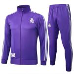 Real Madrid Purple Long Sleeved Football Training Suit Team Style Support
