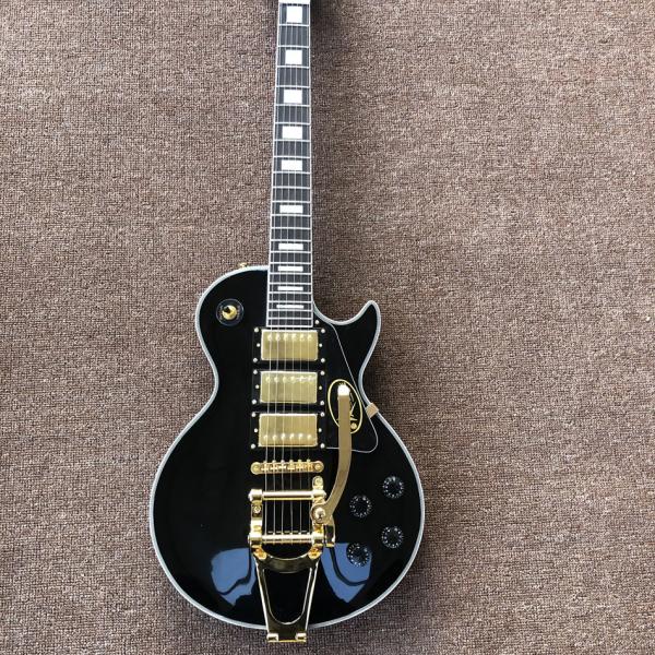 Custom Electric Guitar with Rosewood Fingerboard White Binding Gold Hardware