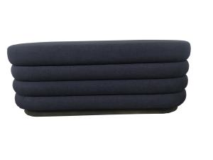 China Fully blue linen fabric upholstery bench/ ottoman/bed bench for hotel bedroom furniture,soft seating for hotel bedroom factory