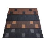 0.38mm AZ40 2.7kg/Pc Aluzinc Black Tiger Black White Shingle Stone Coated Roof