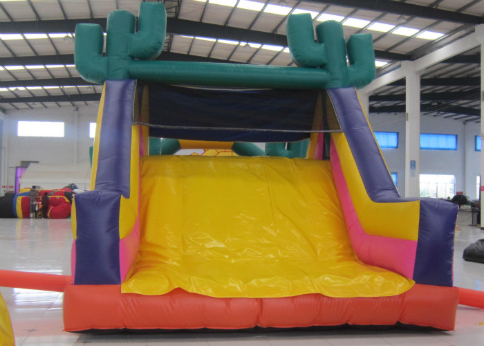 Amusement Park Inflatable Obstacle Courses Cowboy Design 13 X 4 X 4.6m Customized
