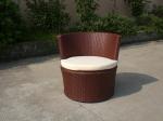 Outdoor Garden Half Round Black Cane Bullet Sofa , Waterproof