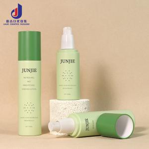 China Green Plastic Pump Bottles Frosted Plastic Bottles Customized With Cylindrical Design factory