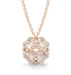 4 Clover 18K Gold Diamond Necklace 14.5mm 1.08 CT Womens
