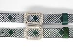 1.8cm Ladies Skinny Full Leather Belt Glass Stone Buckle