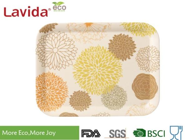 OEM ODM Food Grade Material Biodegradable Bamboo Fibre Tray Dinner Tray Dinning