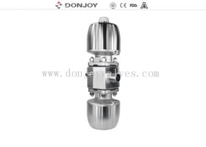 China DN25 Multiport Sanitary Diaphragm Valve , Three Ports Two Control Valves factory