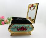 Shinny Gifts Small Ring Jewelry Box Glass Cover Ring Storage Box Stud Earring