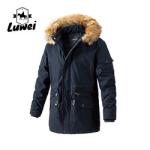 Winter Warm Water Proof Long Plus Size Utility Cotton Men Parka Coat Plus Size