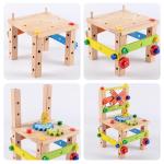 Montessori Wooden Kids Chair Toy With Water Based Painted