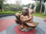 Creative Painted Bronze Figure Sculpture Customized Copper Art For Garden