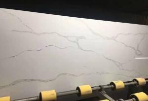 China Calacatta Artificial Quartz Stone Tiles Countertop Slab For Vanity Top Sink Basin factory