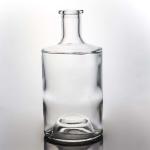 Clear or Customized Round Shaped 750ml 1000ml Glass Bottle With Wood Cork for
