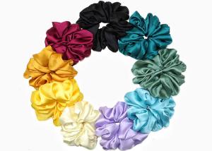 China wide satin large violet yellow scrunchies head rope Japanese Korean lady Yiwu accessories factory
