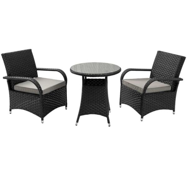 Modern Outdoor Furniture AJUNION 2 Seater Wicker Rattan Chat Furniture Resistant