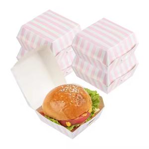 China Custom Recyclable Kraft Burger Box Fast Food Packaging with Acceptable Logo factory