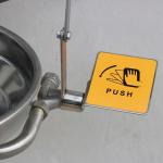 Wall-mounted type stainless steel cover eye washer, eye wash station, auto open