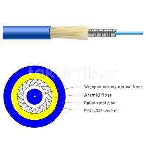 China 1 Core Fiber Optic Armored Cable SM G652D LSZH Blue Jacket factory