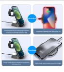 White 3 In 1 QI Wireless Charger Compatible with Compatibility Qi-enabled