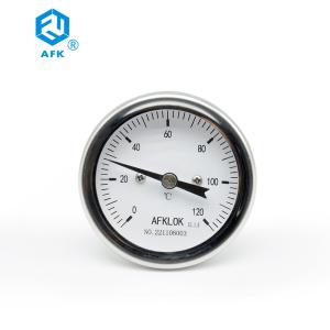 China Axial Industrial Bimetallic Thermometers 0 - 120 Degree Dial Type Corrosion Poof factory