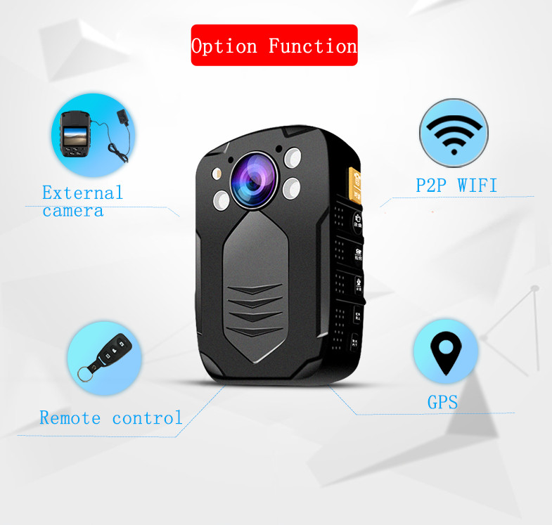 LED White Light Police Body Cameras With 4K 2K Resolution Wide Angle 140 Degrees