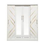 Bedroom Furniture Sliding Door Metal Wardrobe W1800mm Printed High Durability