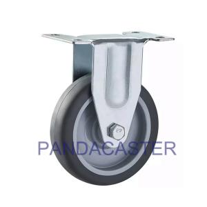 China Fixed Institutional Casters 100mm Nonmarking Soft Rubber Caster Wheels factory