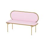 Commercial Restaurant Booth Bench , Fabric And Steel Two Seater Bench