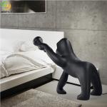 Sculpture Black Gorilla Floor Lamp For Hotel Lobby Exhibition Hall
