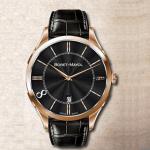 Large Face Round Classic Automatic Watch Stainless Steel With Genuine Leather