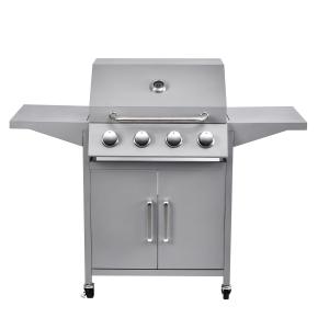 China Metal Type Steel Portable 4 Burner Gas Bbq Grill for Commercial Smokeless Cooking factory